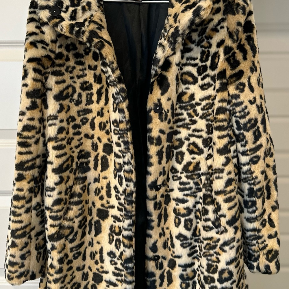 LOFT Animal Print Faux Fur Coat